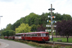 Der Schienenbus erreicht den schmucken HP Bärenbach, 18.09.2011 (Foto: ZSPNV Süd)