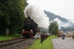 Mit mächtig Dampf schnaufte der Zug Richtung Dahn, 17.09.2011 (Foto: ZSPNV Süd)