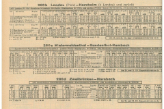Das Kursbuch von 1962/63 zeigt ein beachtliches Zugangebot auf der Wieslauterbahn (280c). Der "Bundenthaler" ist als Sonntagsausflugszug aufgeführt