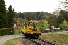 Auch die Wieslauterbahn braucht Pflege. Der SKL im Einsatz bei Dahn. Foto : Frank Jennewein/Eisenbahnfreunde Dahn